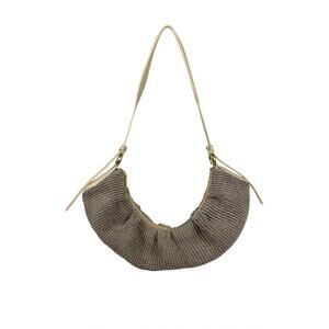 Themoire Woven Crescent Shoulder Bag in Cashmere